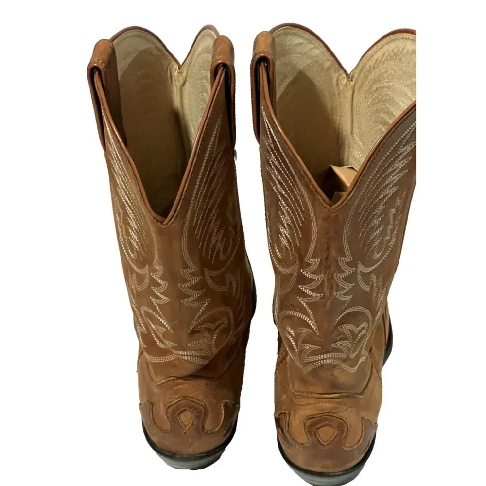 DURANGO Tan Leather Cowboy Western Boots Mid-Calf Women's Size 7.5 M RD5302 - Picture 8 of 9